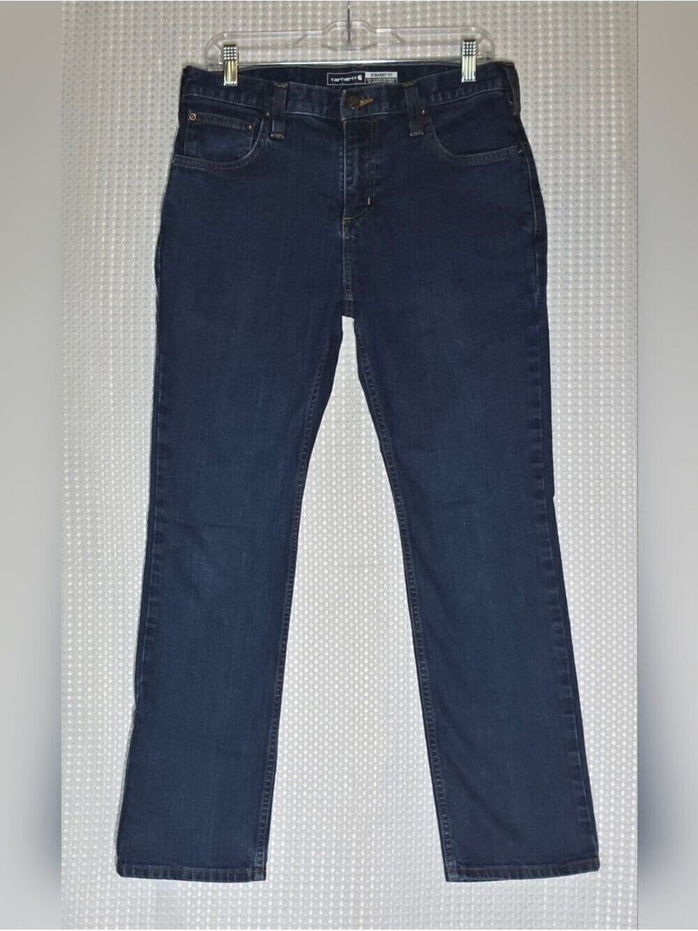 Carhartt Straight Fit Jeans 31x30 Dark Wash Workwear Denim Durable Men’s - Picture 7 of 10